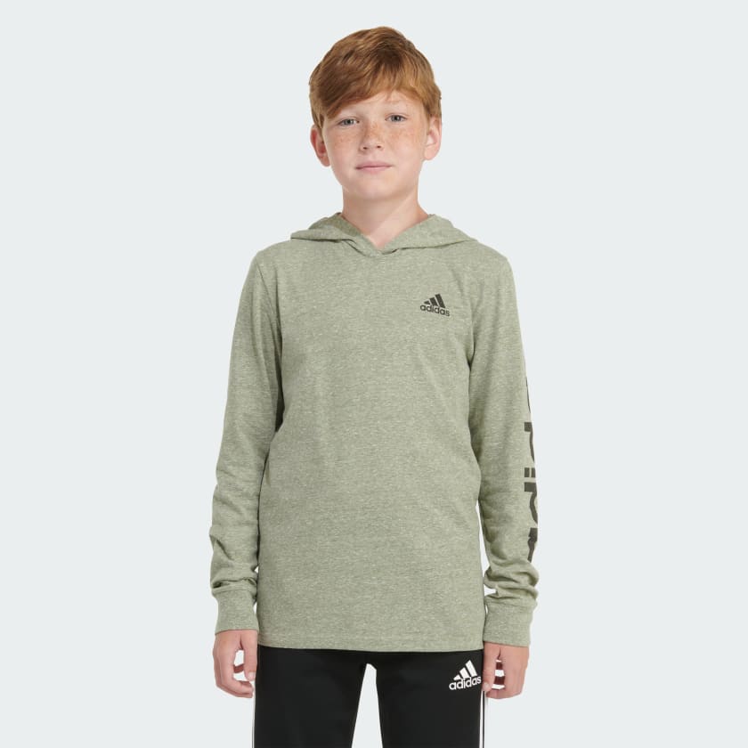adidas Long Sleeve Snow Heather Hooded Tee Multi Free Shipping with adiClub adidas US