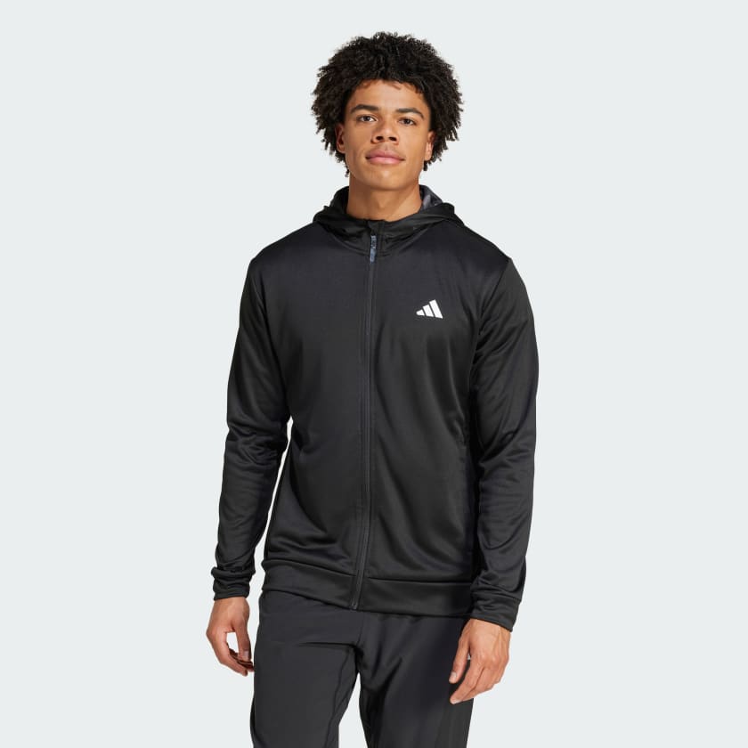 adidas Train Essentials Camo Full Zip Hoodie Black adidas India