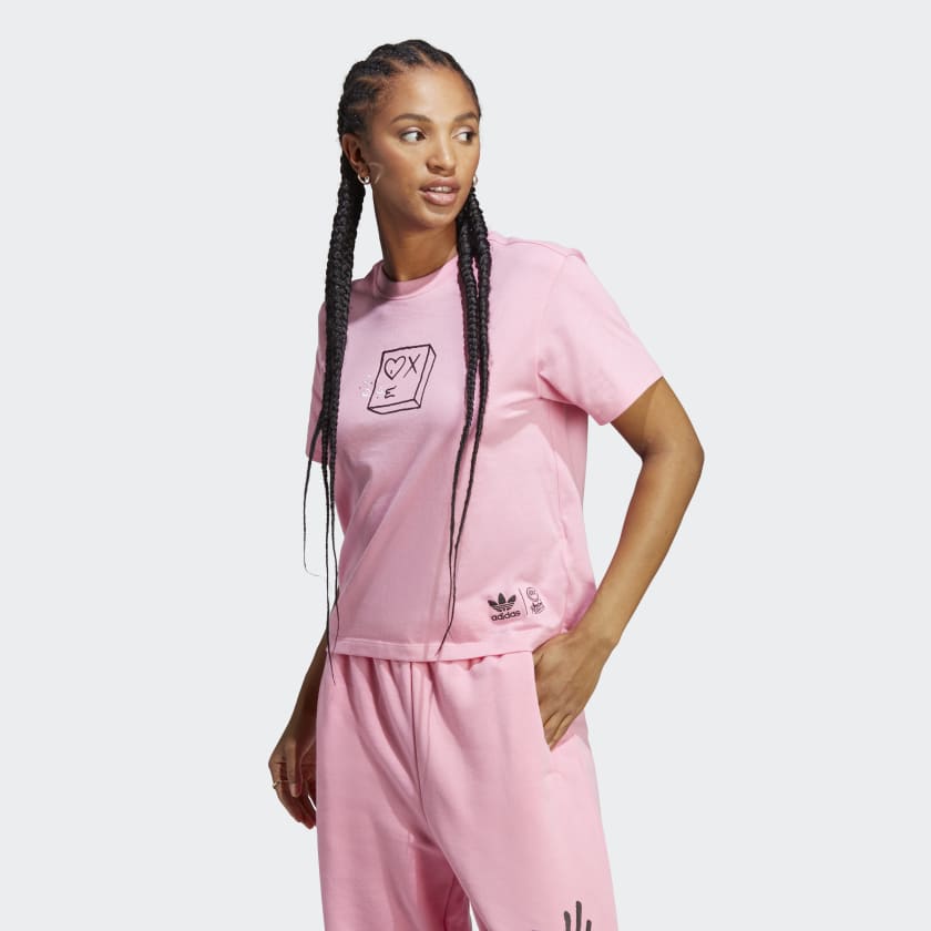 Adidas originals pink t shirt sales