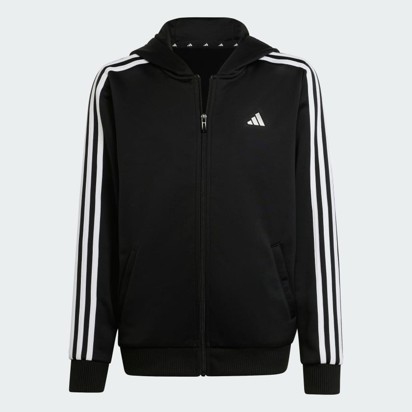 Polera con Capucha Train Essentials AEROREADY 3 Tiras Ajuste Clasico y Cierre Frontal Negro adidas adidas Peru