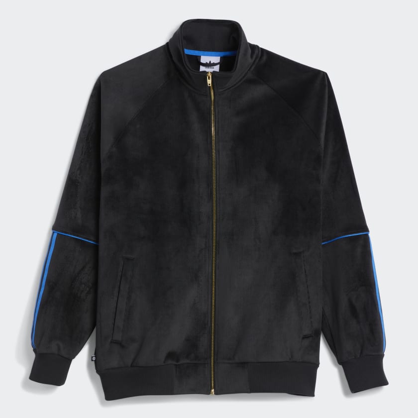 adidas Tyshawn Velour Track Jacket Gender Neutral Black adidas New Zealand