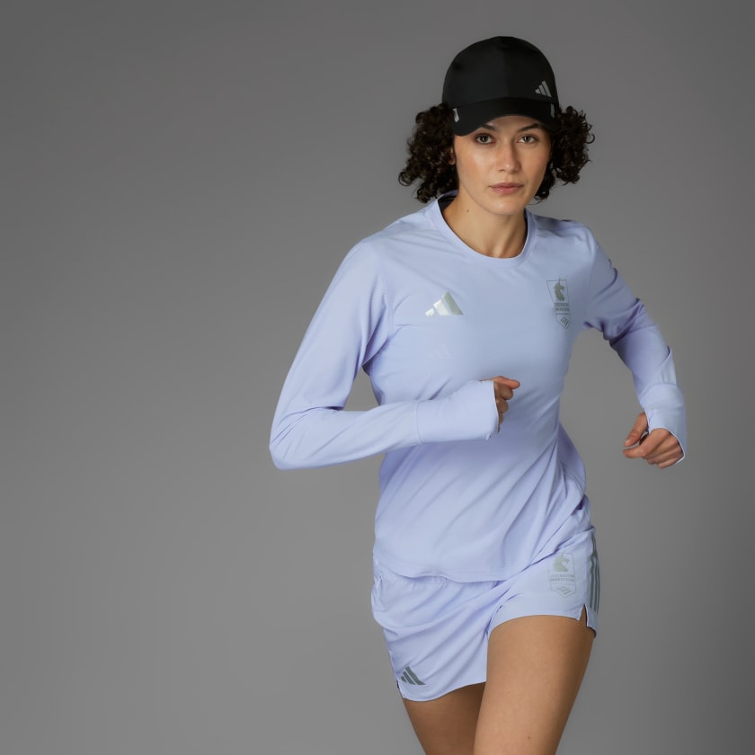 adidas Boston Marathon® 2025 Own the Run Long Sleeve Tee - Blue | Free  Shipping with adiClub | adidas US