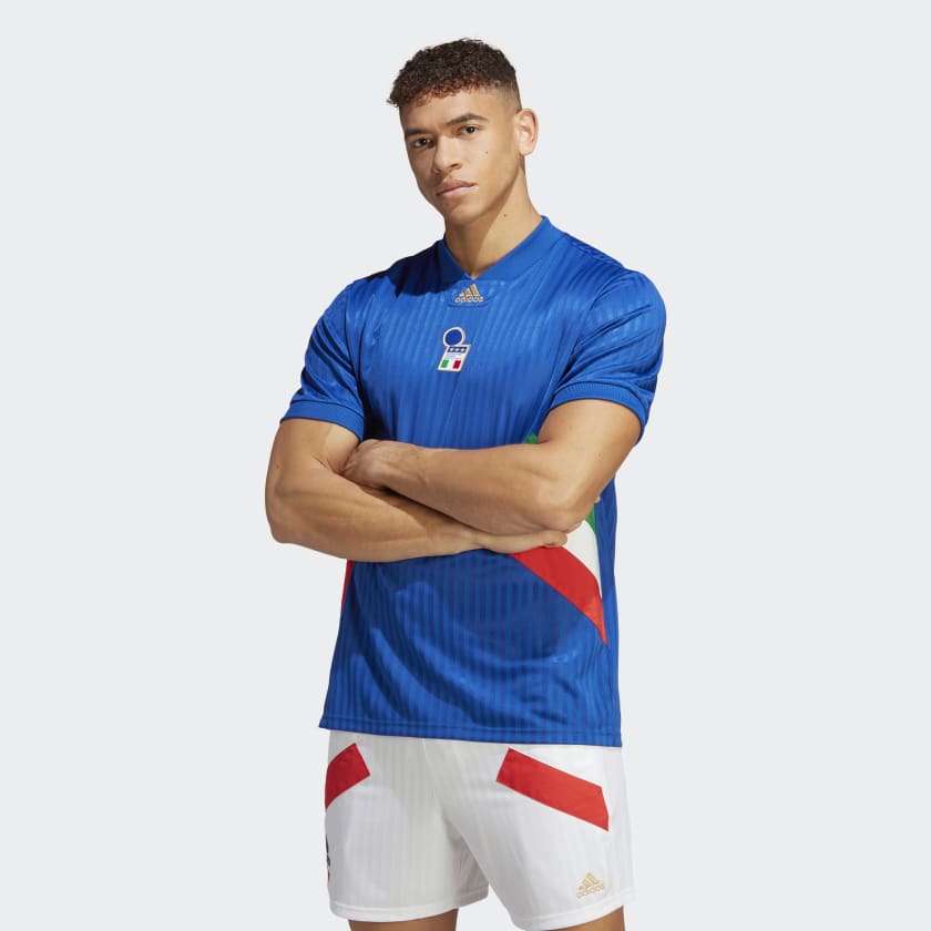 adidas Men's Soccer Italy Icon Jersey - Blue | Free Shipping with ...