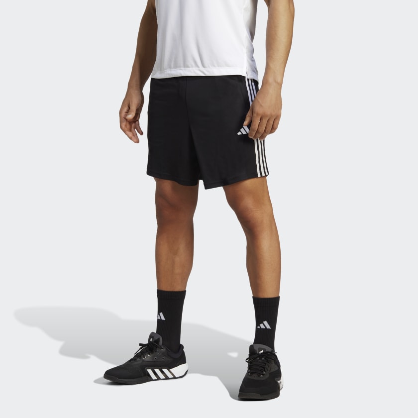 adidas Train Essentials Piqué 3-Stripes Training Shorts - Black | Men's  Training | adidas US