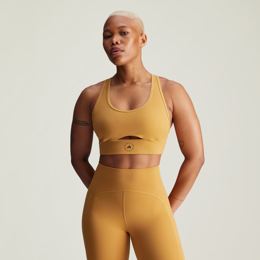 Adidas by Stella McCartney TrueStrength Yoga Sports Bra Women Dessert Dune S C D