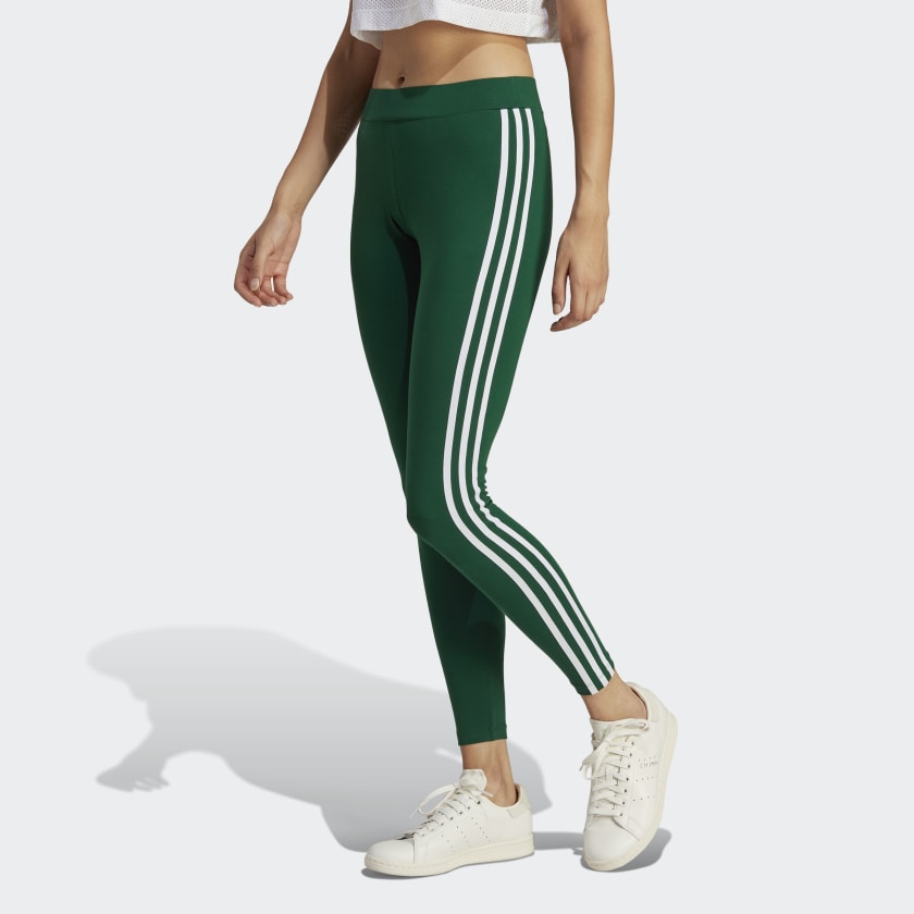 adidas Originals Womens 3 Stripes Leggings - Green