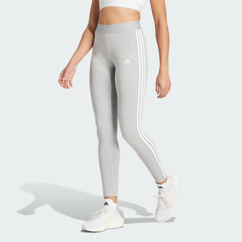 adidas LOUNGEWEAR Essentials 3-Stripes Leggings - Grey | adidas UK