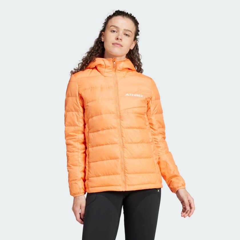 adidas Terrex Multi Light Down Hooded Jacket Orange adidas UK