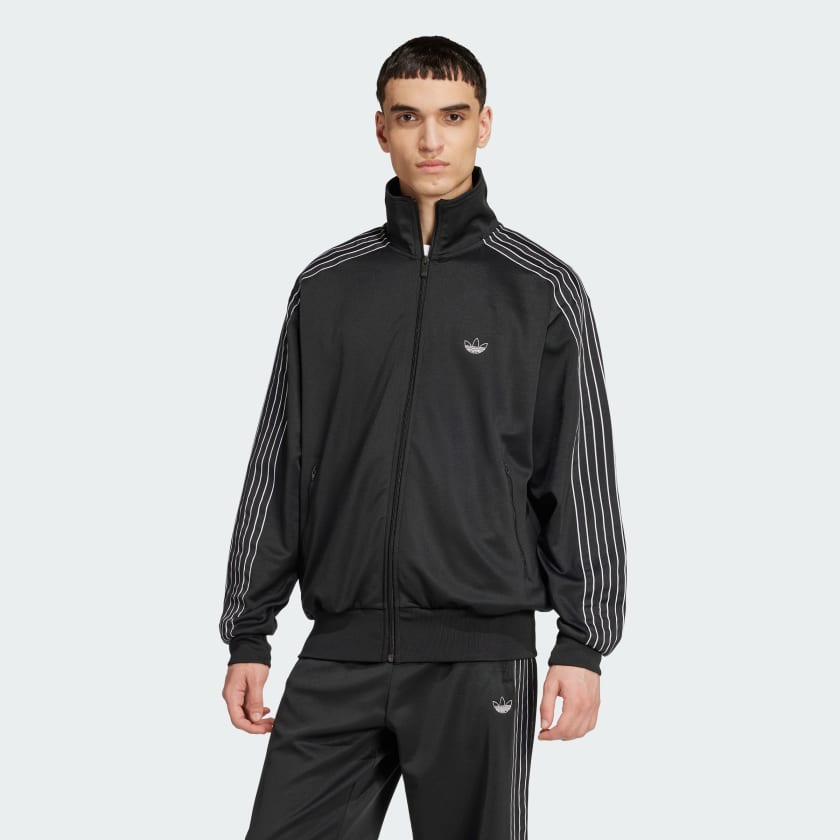 adidas Outlined Trefoil Firebird Track Top Black adidas Thailand