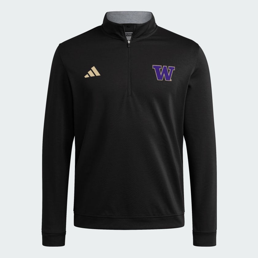 adidas Washington Huskies Coaches Elevated Golf Quaterzip