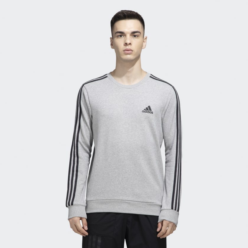 adidas FLEECE 3 STRIPES SWEATSHIRT Grey adidas India