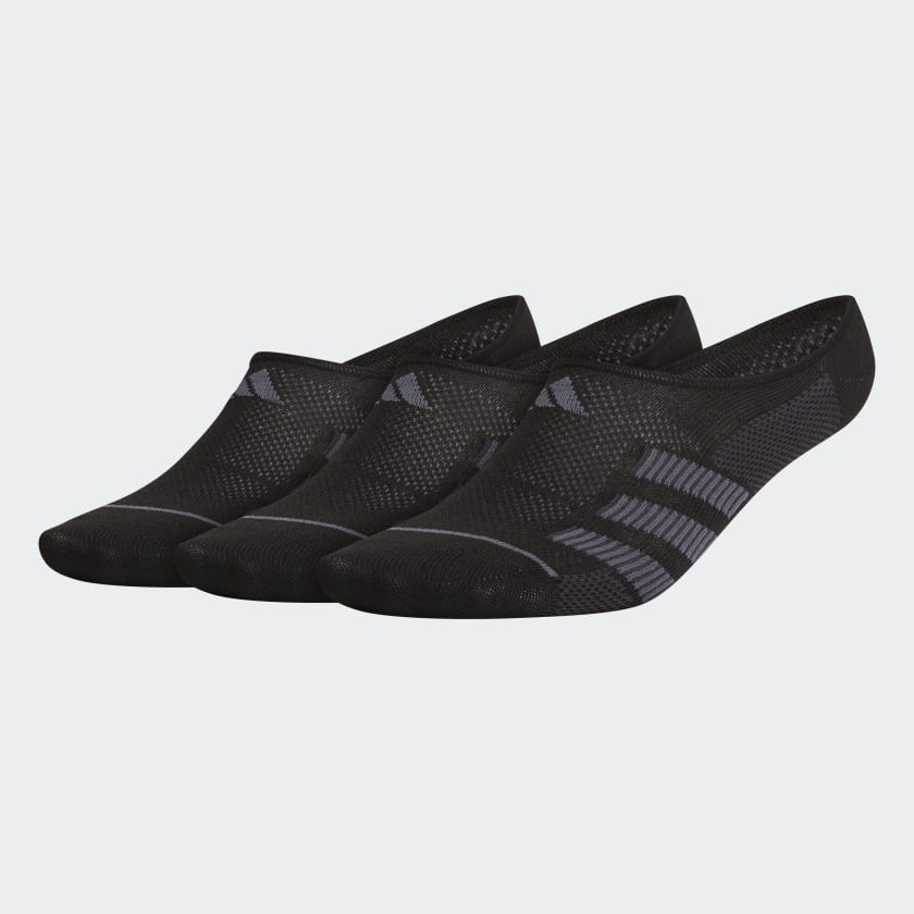 adidas Superlite Stripe Super-No-Show Socks 3 Pairs - Black | Men's ...