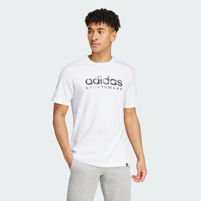 adidas Camo Linear Graphic Tee White Free Shipping with adiClub adidas US