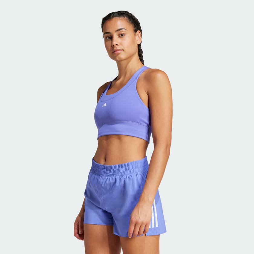 adidas Run Pocket Medium Support Bra Blue Free Shipping with adiClub adidas US