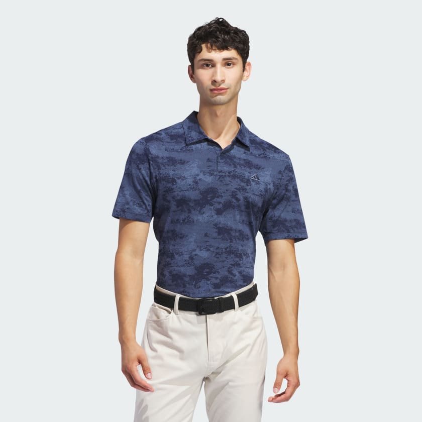 adidas Playera Polo Estampada de Malla Go To Azul adidas Mexico