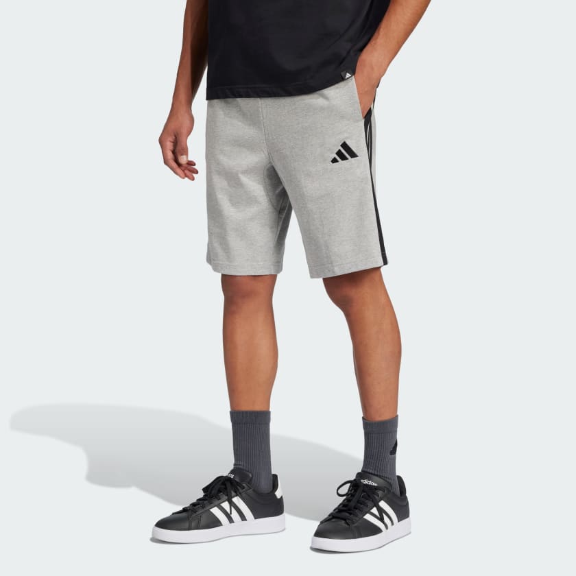 adidas Essential 3-Stripes Single Jersey Shorts 10-Inch - Grey | adidas  Philippines