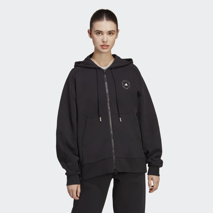 adidas by Stella McCartney Full-Zip Hoodie - Black | Free Delivery ...