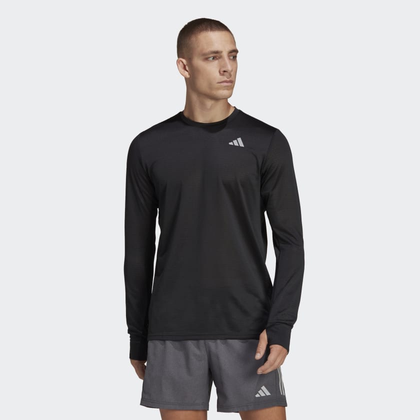 adidas Own the Run Long Sleeve Tee - Black | Men's Running | adidas US