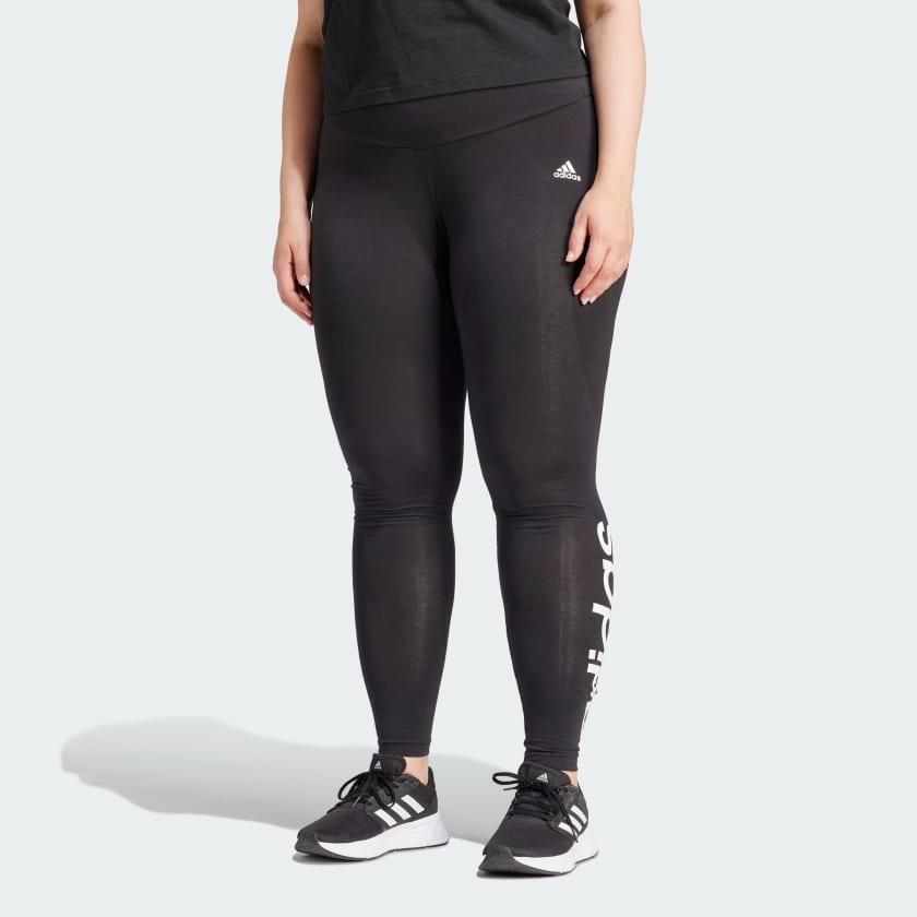 Adidas Essentials High-Waisted Logo Leggings (Plus Size)