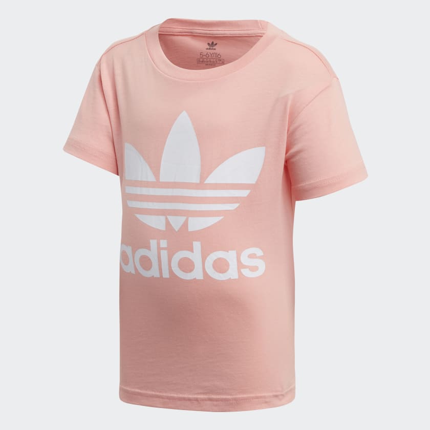 Pink adidas trefoil shirt sale