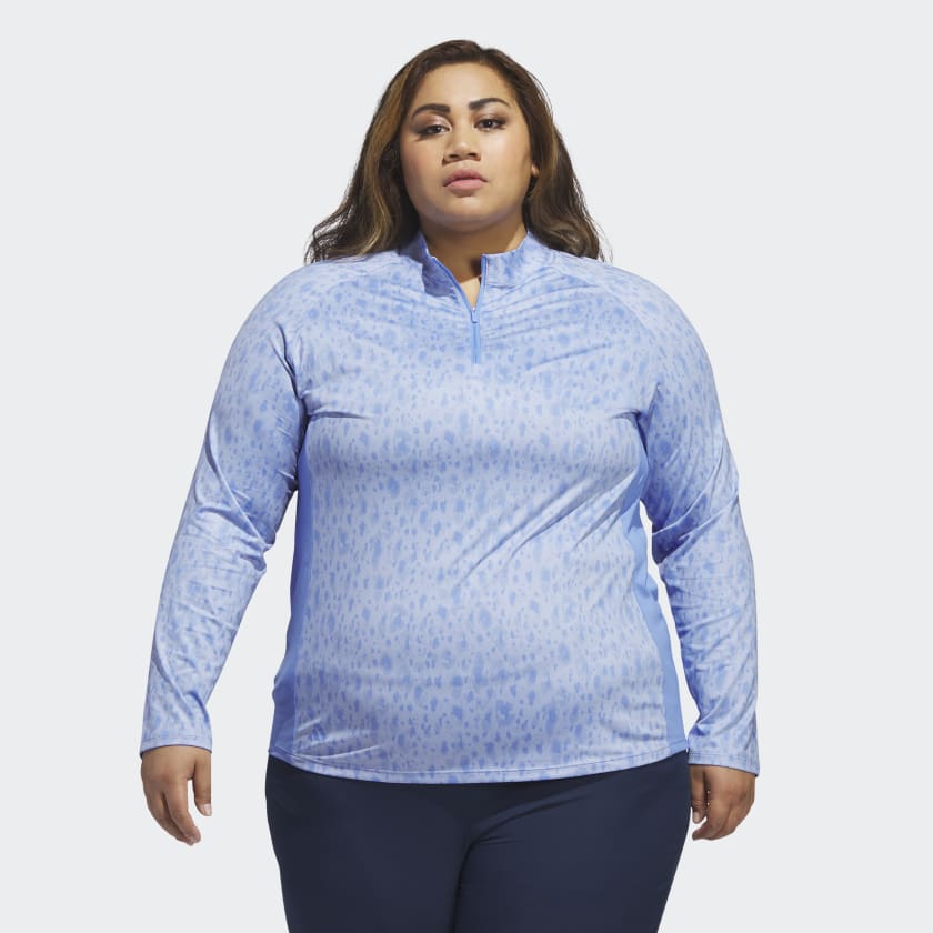 adidas 1/4-Zip Mock-Neck Golf Polo Shirt (Plus Size) - Blue | Women's | adidas US