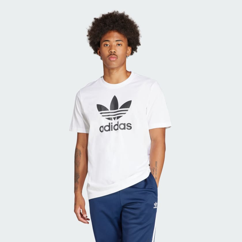 Camiseta adidas trefoil feminina branca discount