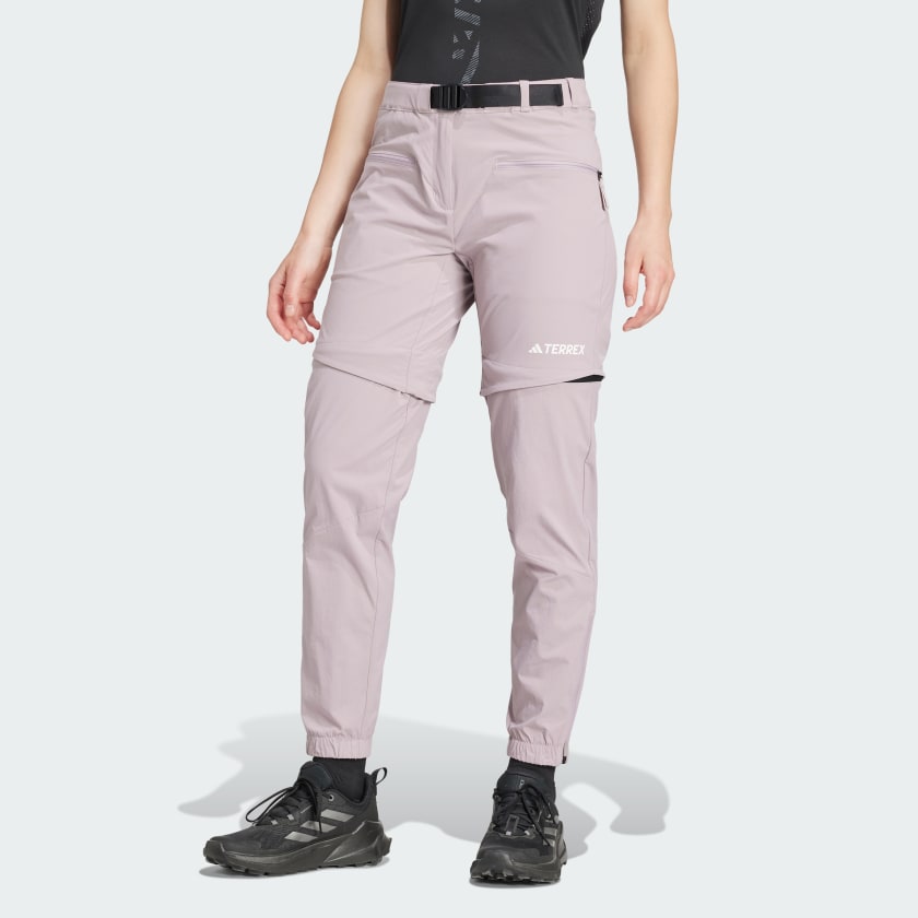 adidas Terrex Utilitas Hiking Zip Off Tracksuit Bottoms Purple adidas UK