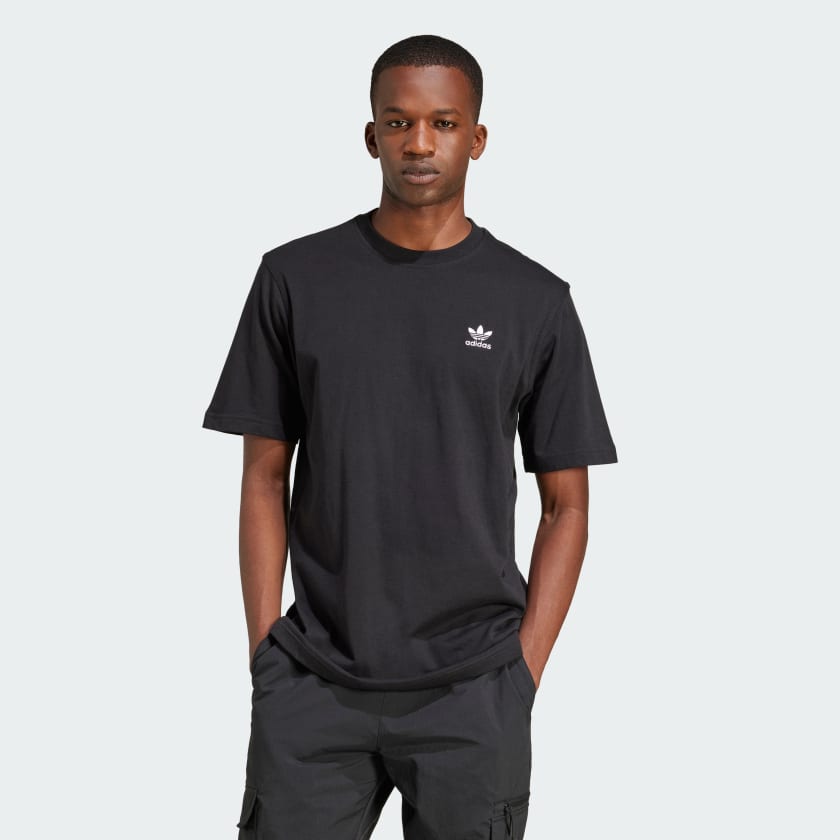 adidas Trefoil Essentials Tee - Black | Free Shipping with