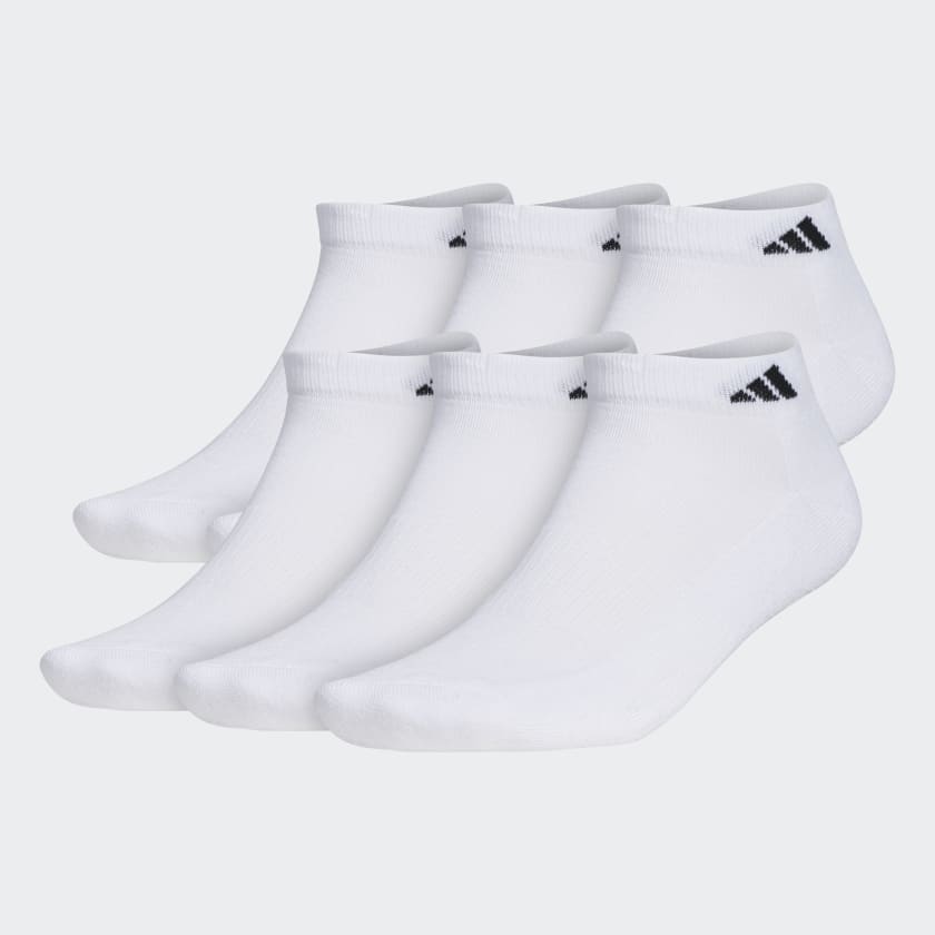 adidas Athletic Cushioned Low Socks 6 Pairs - White, 101641