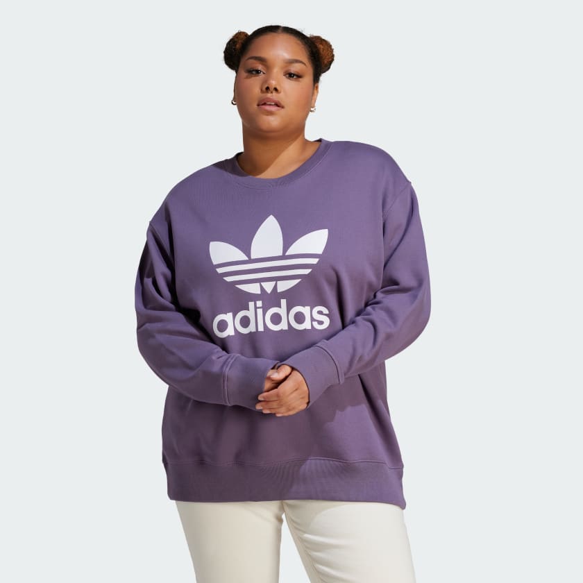 Adidas trefoil crew sweatshirt womens sales