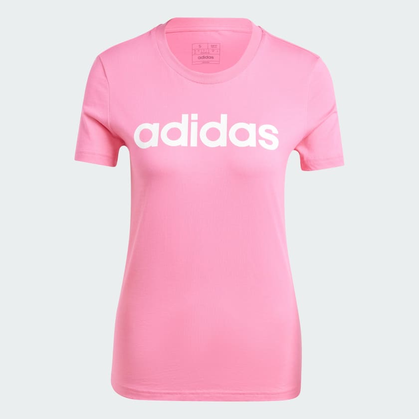 T shirt LOUNGEWEAR Essentials Slim Logo Rosa IY9191 01 laydown
