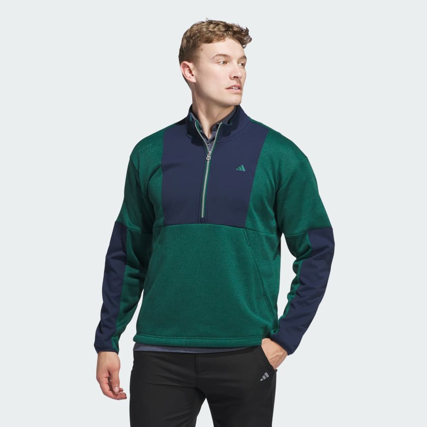 Adidas Go to Dwr Hybrid Half Zip Pullover Men Collegiate Green Collegiate Navy L