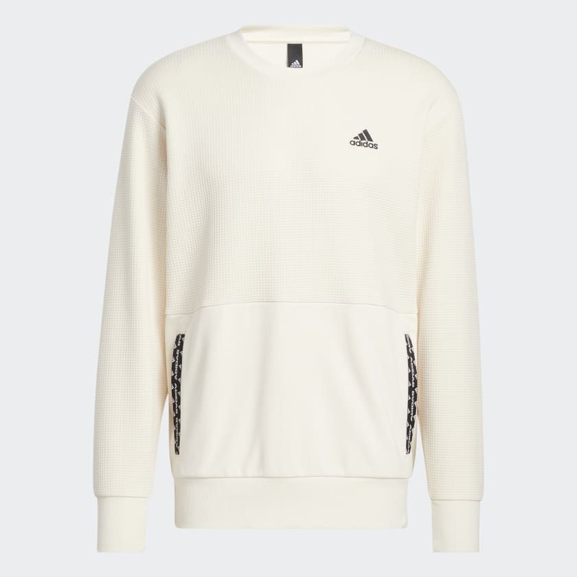 adidas PostGame Lite Waffle Crew Sweatshirt White adidas New Zealand