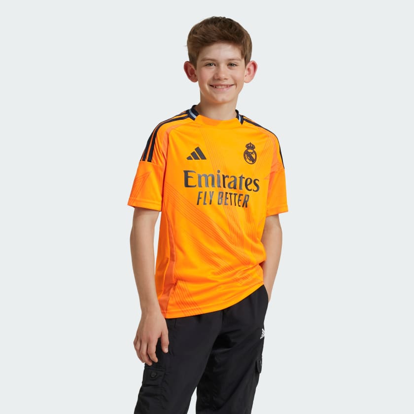 adidas Real Madrid 24 25 Away Jersey Kids Orange Free Shipping with adiClub adidas US