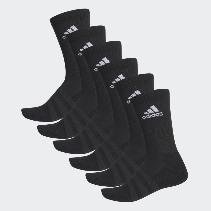 adidas Cushioned Crew Socks (6 Pairs) in Black | adidas UK
