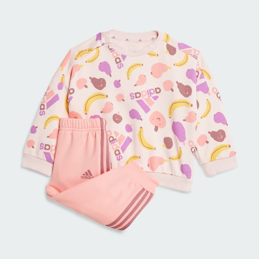 adidas Essentials Allover Print Joggingpak Kids Roze adidas Officiele Shop