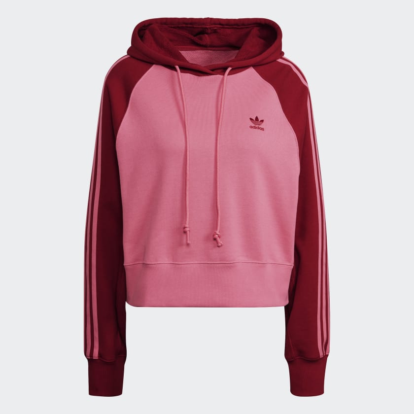 Adidas cropped hoodie red discount