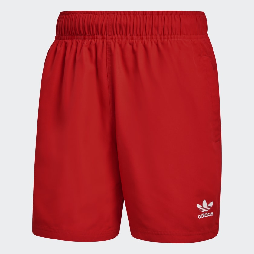 adidas Adicolor Essentials Trefoil Swim Shorts - Red | Men's Swim ...