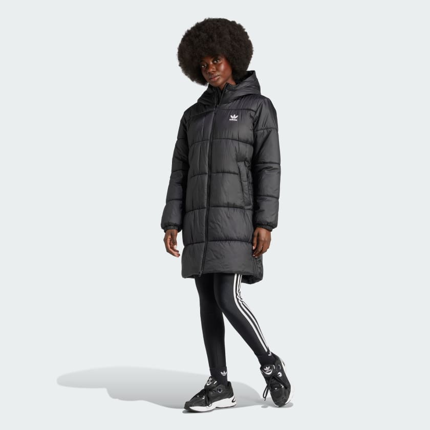adidas Adicolor Long Puffer Jacket Schwarz adidas Deutschland