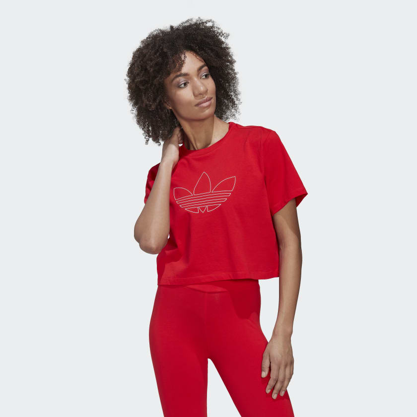Top Cropped Vermelho adidas adidas Brasil