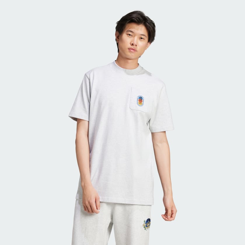 Grey adidas originals t shirt best sale