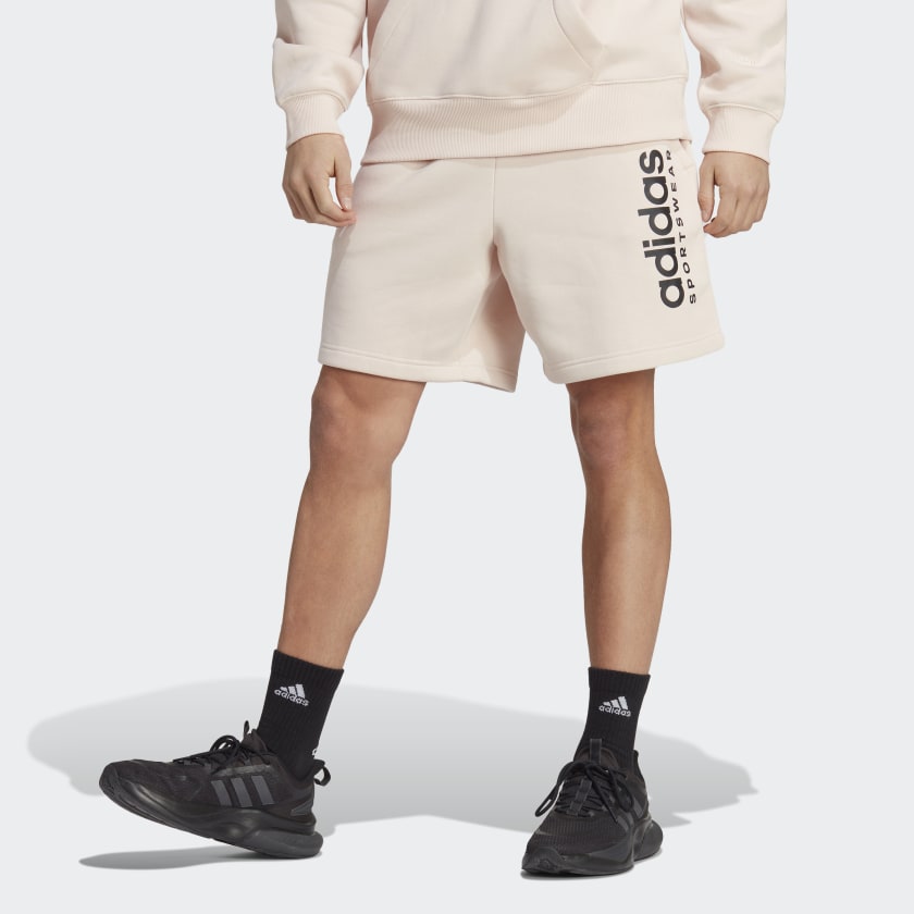 Adidas originals fleece logo shorts online