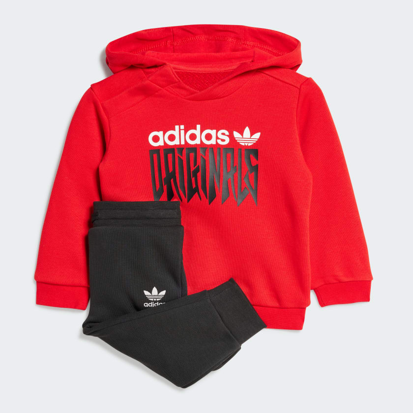 Conjunto de Poleron con Capucha Estampado Ninos Rojo adidas adidas Chile