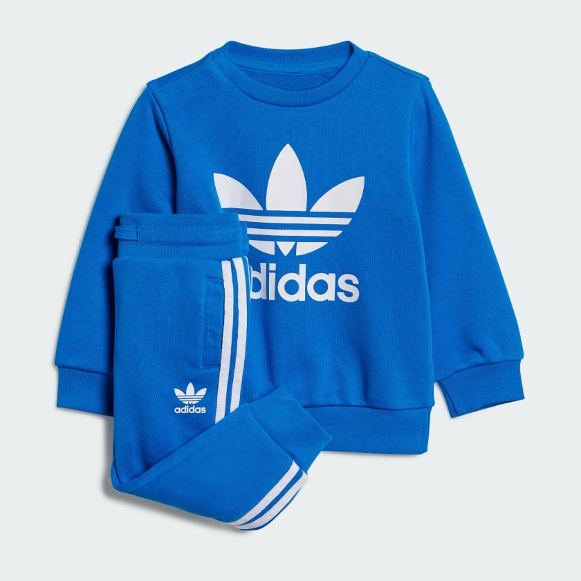 adidas Crew Sweatshirt Set - Blue | Free Delivery | adidas UK