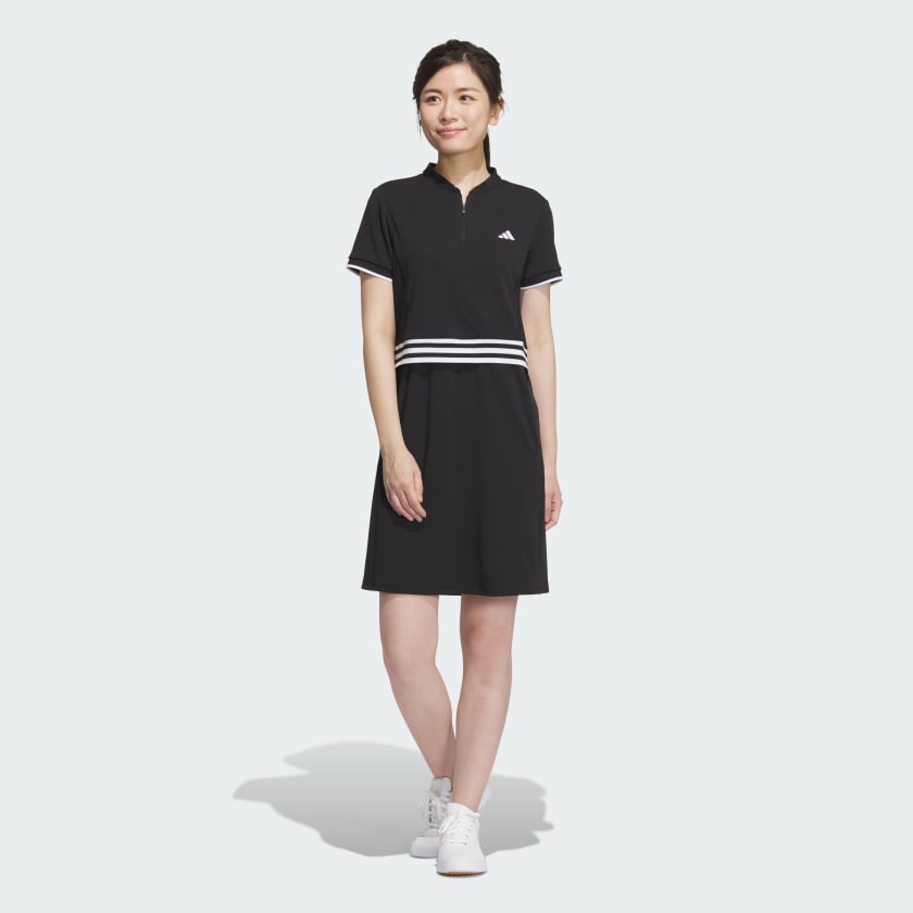 adidas AEROREADY 3 Stripes Short Sleeve Dress Black adidas