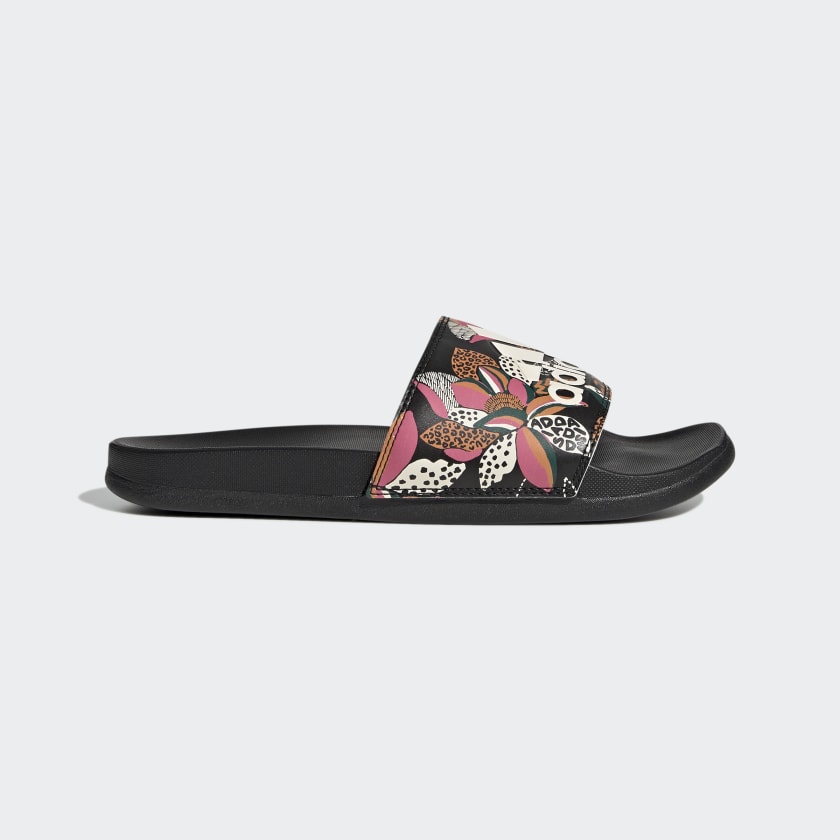 Flower cheap adidas slides