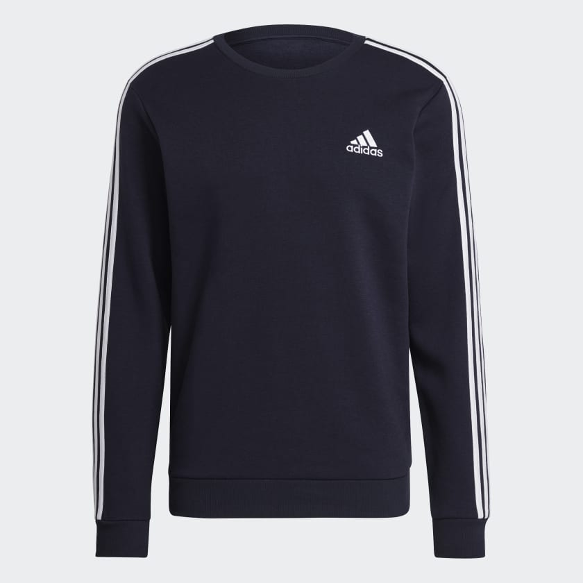 adidas Essentials Fleece 3-Stripes Sweatshirt - Blue | Men's Training ...