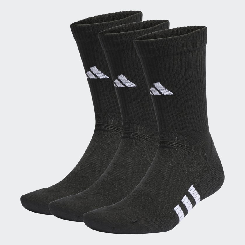 adidas Performance Cushioned Crew Socks 3 Pairs - Black | Free Delivery ...