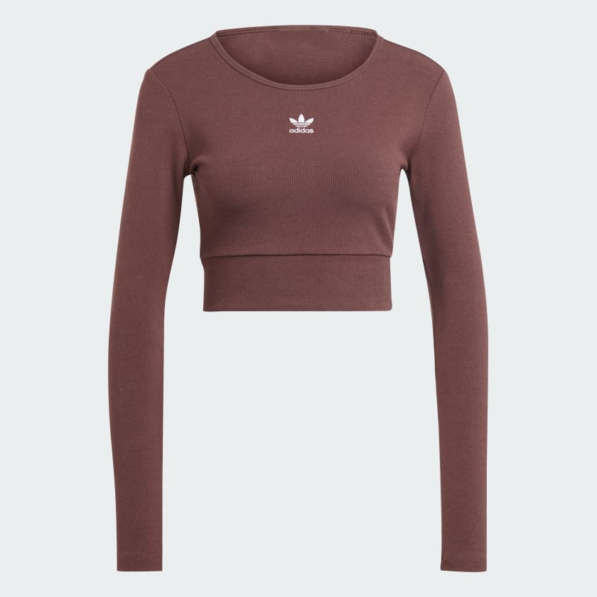☆adidas☆ Lip Long Sleeve Tee Brown adidas Originals Brown Heritage Long Sleeve T-Shirt adidas