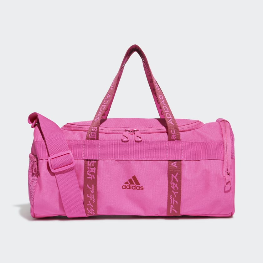 Large pink adidas duffle bag sale